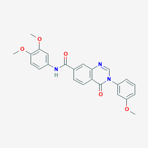 molecular formula C24H21N3O5 B12188673 N-(3,4-dimethoxyphenyl)-3-(3-methoxyphenyl)-4-oxo-3,4-dihydroquinazoline-7-carboxamide 