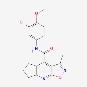 molecular formula C18H16ClN3O3 B12188723 N-(3-chloro-4-methoxyphenyl)-3-methyl-6,7-dihydro-5H-cyclopenta[b][1,2]oxazolo[4,5-e]pyridine-4-carboxamide 