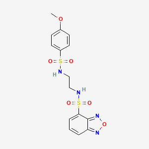molecular formula C15H16N4O6S2 B12188724 N-(2-{[(4-methoxyphenyl)sulfonyl]amino}ethyl)-2,1,3-benzoxadiazole-4-sulfonamide 