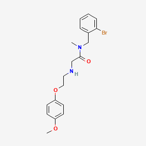 molecular formula C19H23BrN2O3 B12188731 N-[(2-bromophenyl)methyl]-2-{[2-(4-methoxyphenoxy)ethyl]amino}-N-methylacetamide 