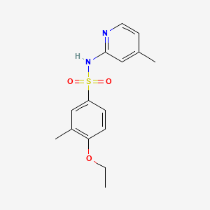 molecular formula C15H18N2O3S B12188749 4-ethoxy-3-methyl-N-(4-methyl-2-pyridinyl)benzenesulfonamide 