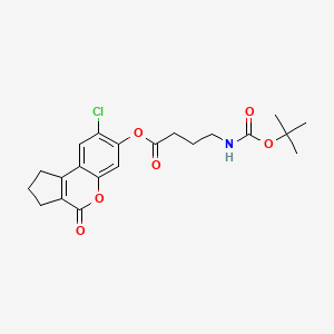 molecular formula C21H24ClNO6 B12188767 8-Chloro-4-oxo-1,2,3,4-tetrahydrocyclopenta[c]chromen-7-yl 4-[(tert-butoxycarbonyl)amino]butanoate 