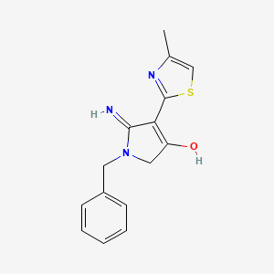 molecular formula C15H15N3OS B12188797 5-amino-1-benzyl-4-(4-methyl-1,3-thiazol-2-yl)-1,2-dihydro-3H-pyrrol-3-one 