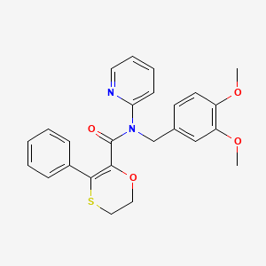 molecular formula C25H24N2O4S B12188801 N-(3,4-dimethoxybenzyl)-3-phenyl-N-(pyridin-2-yl)-5,6-dihydro-1,4-oxathiine-2-carboxamide 