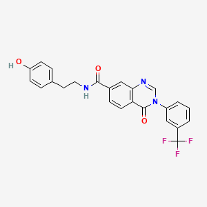 molecular formula C24H18F3N3O3 B12188802 N-[2-(4-hydroxyphenyl)ethyl]-4-oxo-3-[3-(trifluoromethyl)phenyl]-3,4-dihydroquinazoline-7-carboxamide 