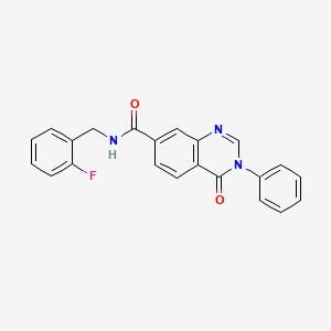 molecular formula C22H16FN3O2 B12188839 N-(2-fluorobenzyl)-4-oxo-3-phenyl-3,4-dihydroquinazoline-7-carboxamide 