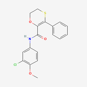 molecular formula C18H16ClNO3S B12188840 N-(3-chloro-4-methoxyphenyl)-3-phenyl-5,6-dihydro-1,4-oxathiine-2-carboxamide 