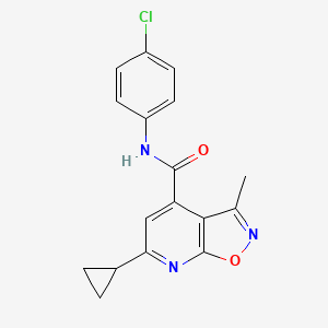 molecular formula C17H14ClN3O2 B12188848 N-(4-chlorophenyl)-6-cyclopropyl-3-methyl[1,2]oxazolo[5,4-b]pyridine-4-carboxamide 