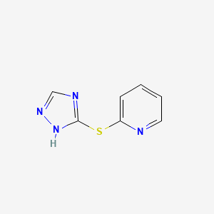 molecular formula C7H6N4S B12188850 Pyridine, 2-(1H-1,2,4-triazol-3-ylthio)- CAS No. 126209-04-9