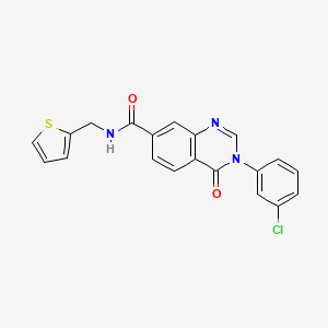 molecular formula C20H14ClN3O2S B12188855 3-(3-chlorophenyl)-4-oxo-N-(thiophen-2-ylmethyl)-3,4-dihydroquinazoline-7-carboxamide 