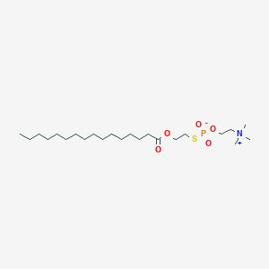 molecular formula C23H48NO5PS B1218886 2-Hexadecanoyloxyethylsulfanyl-[2-(trimethylazaniumyl)ethoxy]phosphinate CAS No. 73130-93-5