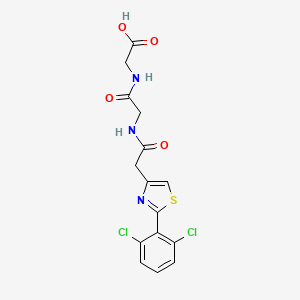 molecular formula C15H13Cl2N3O4S B12188880 N-{[2-(2,6-dichlorophenyl)-1,3-thiazol-4-yl]acetyl}glycylglycine 
