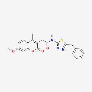 molecular formula C22H19N3O4S B12188896 N-(5-benzyl-1,3,4-thiadiazol-2-yl)-2-(7-methoxy-4-methyl-2-oxo-2H-chromen-3-yl)acetamide 