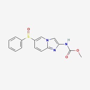 molecular formula C15H13N3O3S B1218892 Methyl 6-(phenylsulfinyl)imidazo[1,2-a]pyridine-2-carbamate CAS No. 64064-54-6