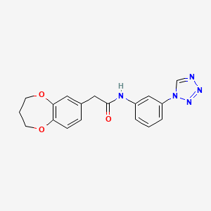 molecular formula C18H17N5O3 B12188941 2-(3,4-dihydro-2H-1,5-benzodioxepin-7-yl)-N-[3-(1H-tetrazol-1-yl)phenyl]acetamide 