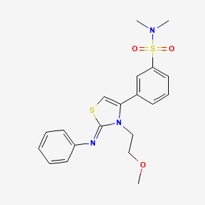 molecular formula C20H23N3O3S2 B12188944 3-[(2Z)-3-(2-methoxyethyl)-2-(phenylimino)-2,3-dihydro-1,3-thiazol-4-yl]-N,N-dimethylbenzenesulfonamide 