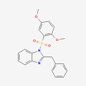 molecular formula C22H20N2O4S B12188963 2-benzyl-1-[(2,5-dimethoxyphenyl)sulfonyl]-1H-benzimidazole 