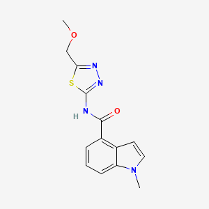 molecular formula C14H14N4O2S B12188978 N-[(2E)-5-(methoxymethyl)-1,3,4-thiadiazol-2(3H)-ylidene]-1-methyl-1H-indole-4-carboxamide 