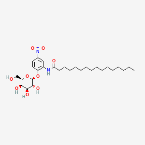 molecular formula C28H46N2O9 B1218899 N-[2-(beta-D-galactopyranosyloxy)-5-nitrophenyl]palmitamide CAS No. 63424-42-0