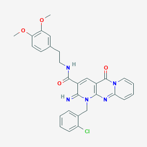 molecular formula C29H26ClN5O4 B12189012 N-[2-(3,4-dimethoxyphenyl)ethyl]{1-[(2-chlorophenyl)methyl]-2-imino-5-oxo(1,6-dihydropyridino[1,2-a]pyridino[2,3-d]pyrimidin-3-yl)}carboxamide 