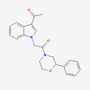 molecular formula C22H22N2O3 B12189014 2-(3-acetyl-1H-indol-1-yl)-1-(2-phenylmorpholin-4-yl)ethanone 