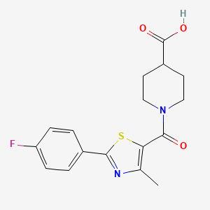 molecular formula C17H17FN2O3S B12189017 1-{[2-(4-Fluorophenyl)-4-methyl-1,3-thiazol-5-yl]carbonyl}piperidine-4-carboxylic acid 