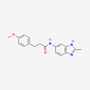 molecular formula C18H19N3O2 B12189082 3-(4-methoxyphenyl)-N-(2-methyl-1H-benzimidazol-5-yl)propanamide 