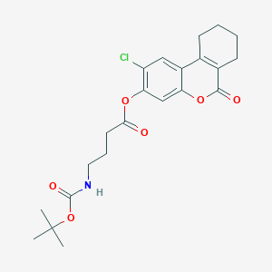 molecular formula C22H26ClNO6 B12189093 2-chloro-6-oxo-7,8,9,10-tetrahydro-6H-benzo[c]chromen-3-yl 4-[(tert-butoxycarbonyl)amino]butanoate 