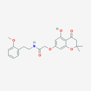 molecular formula C22H25NO6 B12189111 2-[(5-hydroxy-2,2-dimethyl-4-oxo-3,4-dihydro-2H-chromen-7-yl)oxy]-N-[2-(2-methoxyphenyl)ethyl]acetamide 