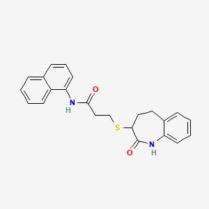 molecular formula C23H22N2O2S B12189115 3-[(2-hydroxy-4,5-dihydro-3H-1-benzazepin-3-yl)sulfanyl]-N-(naphthalen-1-yl)propanamide 
