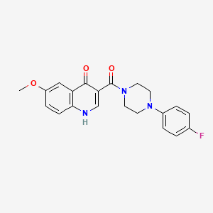 molecular formula C21H20FN3O3 B12189131 (4-(4-Fluorophenyl)piperazin-1-yl)(4-hydroxy-6-methoxyquinolin-3-yl)methanone 