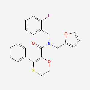 molecular formula C23H20FNO3S B12189138 N-(2-fluorobenzyl)-N-(furan-2-ylmethyl)-3-phenyl-5,6-dihydro-1,4-oxathiine-2-carboxamide 