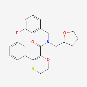 molecular formula C23H24FNO3S B12189145 N-(3-fluorobenzyl)-3-phenyl-N-(tetrahydrofuran-2-ylmethyl)-5,6-dihydro-1,4-oxathiine-2-carboxamide 