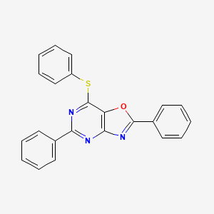 molecular formula C23H15N3OS B12189156 2,5-Diphenyl-7-(phenylsulfanyl)[1,3]oxazolo[4,5-d]pyrimidine CAS No. 918147-56-5