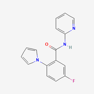 molecular formula C16H12FN3O B12189159 5-fluoro-N-(pyridin-2-yl)-2-(1H-pyrrol-1-yl)benzamide 