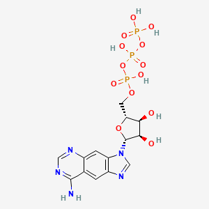 molecular formula C14H18N5O13P3 B1218916 [[(2R,3S,4R,5R)-5-(8-aminoimidazo[4,5-g]quinazolin-3-yl)-3,4-dihydroxyoxolan-2-yl]methoxy-hydroxyphosphoryl] phosphono hydrogen phosphate CAS No. 61925-58-4