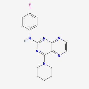 molecular formula C17H17FN6 B12189165 N-(4-fluorophenyl)-4-(piperidin-1-yl)pteridin-2-amine 