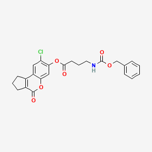 molecular formula C24H22ClNO6 B12189169 8-Chloro-4-oxo-1,2,3,4-tetrahydrocyclopenta[c]chromen-7-yl 4-{[(benzyloxy)carbonyl]amino}butanoate 