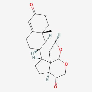 molecular formula C21H26O4 B1218917 (1S,2S,3R,11S,12S,15S)-3-methyl-18,22-dioxahexacyclo[17.2.1.02,11.03,8.012,20.015,20]docos-7-ene-6,16-dione 