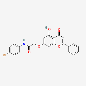 molecular formula C23H16BrNO5 B12189182 N-(4-bromophenyl)-2-[(5-hydroxy-4-oxo-2-phenyl-4H-chromen-7-yl)oxy]acetamide 