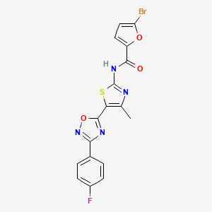 molecular formula C17H10BrFN4O3S B12189186 5-bromo-N-[(2Z)-5-[3-(4-fluorophenyl)-1,2,4-oxadiazol-5-yl]-4-methyl-1,3-thiazol-2(3H)-ylidene]furan-2-carboxamide 