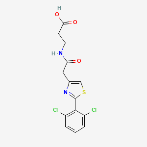 molecular formula C14H12Cl2N2O3S B12189194 N-{[2-(2,6-dichlorophenyl)-1,3-thiazol-4-yl]acetyl}-beta-alanine 