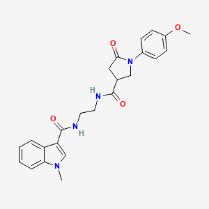 molecular formula C24H26N4O4 B12189222 N-[2-({[1-(4-methoxyphenyl)-5-oxopyrrolidin-3-yl]carbonyl}amino)ethyl]-1-methyl-1H-indole-3-carboxamide 