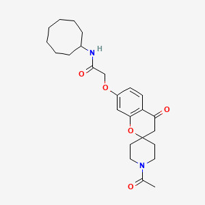 molecular formula C25H34N2O5 B12189229 2-[(1'-acetyl-4-oxo-3,4-dihydrospiro[chromene-2,4'-piperidin]-7-yl)oxy]-N-cyclooctylacetamide 