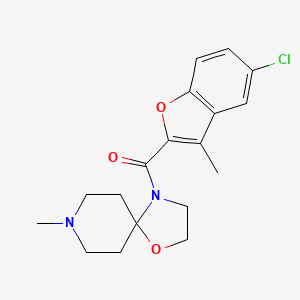 molecular formula C18H21ClN2O3 B12189235 (5-Chloro-3-methyl-1-benzofuran-2-yl)(8-methyl-1-oxa-4,8-diazaspiro[4.5]dec-4-yl)methanone 
