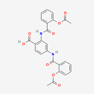 molecular formula C25H20N2O8 B1218924 2,4-Bis(2-acetoxybenzamido)benzoic acid CAS No. 54338-12-4