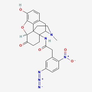 molecular formula C25H24N6O6 B1218927 2-(5-Azido-2-nitrophenyl)-N-(3-hydroxy-17-methyl-6-oxo-4,5-epoxymorphinan-14-yl)ethanimidic acid 