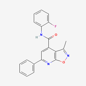 molecular formula C20H14FN3O2 B12189274 N-(2-fluorophenyl)-3-methyl-6-phenyl[1,2]oxazolo[5,4-b]pyridine-4-carboxamide 