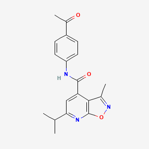molecular formula C19H19N3O3 B12189281 N-(4-acetylphenyl)-3-methyl-6-(propan-2-yl)[1,2]oxazolo[5,4-b]pyridine-4-carboxamide 