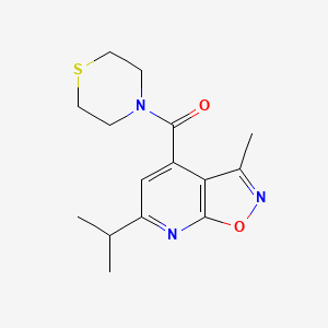 molecular formula C15H19N3O2S B12189295 (6-Isopropyl-3-methylisoxazolo[5,4-b]pyridin-4-yl)(1,4-thiazinan-4-yl)methanone 
